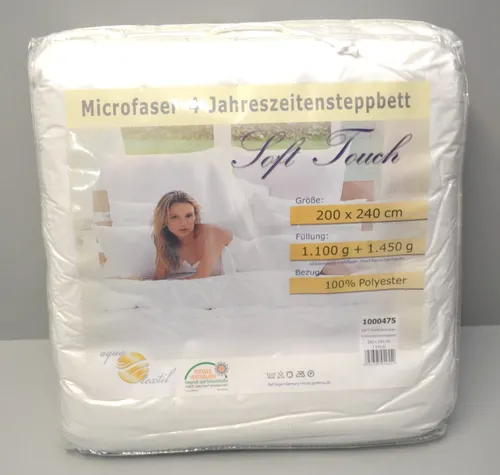 Aqua-Textil Soft Touch 4 Jahreszeiten Bettdecke 200x240 cm - Bettdecken für alle Jahreszeiten, atmungsaktiv und pflegeleicht, ideal für jedes Schlafzimmer, mit hochwertiger Mikrofaser und STANDARD 100 by OEKO-TEX Zertifizierung.