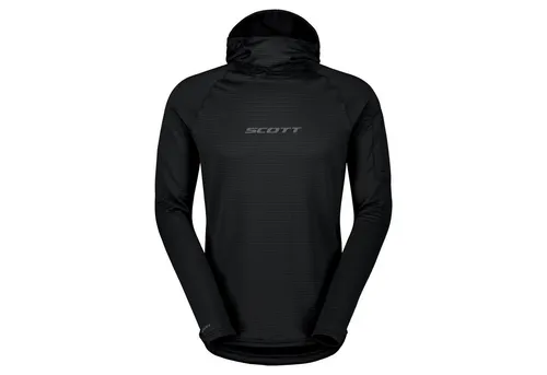 Scott Trainingskapuzenpullover Midlayer Hoody Defined Light schwarz M - Sportlicher Kapuzenpullover aus elastischem 4-Wege-Stretchmaterial, ideal für aktive Freizeit. Mit praktischer Reißverschlusstasche und hoher Kragen-Kapuze für zusätzlichen Komfort.