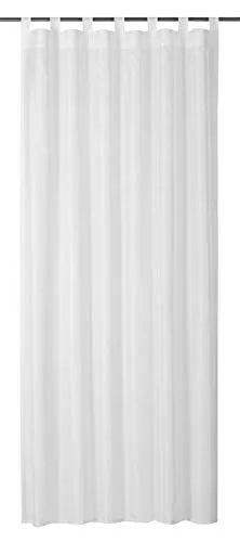 Elbersdrucke Gardine Effecto 00 weiß - halbtransparenter Schlaufenschal - Gardinenschal in elegantem Weiß, halbtransparent mit Faltenband, ideal für stimmungsvolle Raumgestaltung. Maße: 255x140 cm, pflegeleichter 100% Polyester-Stoff.