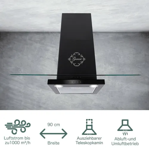 Dunstabzugshaube Gurari GCH 466 BL, 90cm