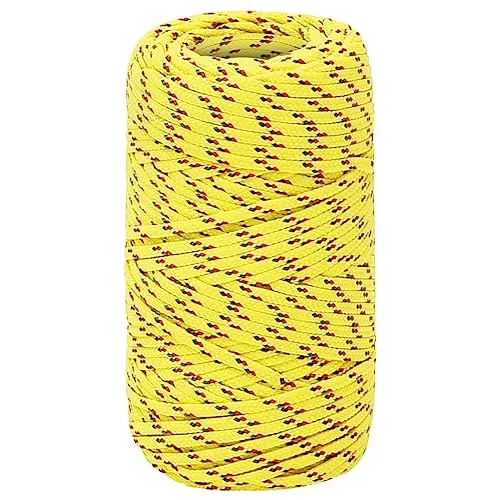vidaXL Bootsseil Ankerleine Festmacher Tauwerk PP Leine Seil Tau Polypropylenseil Geflochten Flechtleine Gelb 2mm 250m Polypropylen