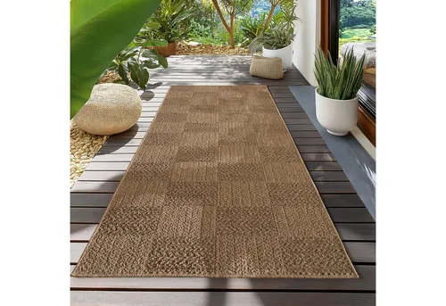 Teppium Teppich Natürlicher Jute-Optik Outdoor-Stil, Rechteckig, Höhe: 5 mm, Indoor Outdoor Teppich Wetterfest 3D Optik Wohnzimmer Küchen Terrasse