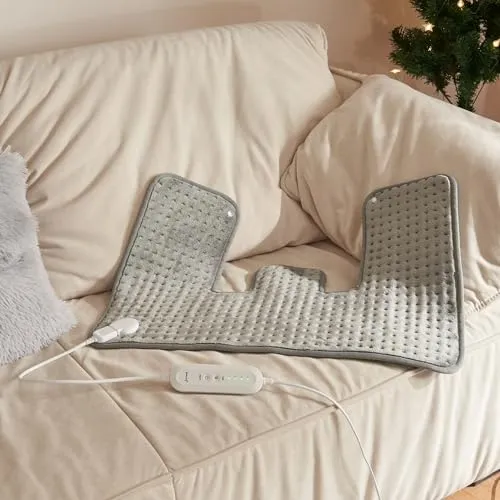 [en.casa] Elektrisches Heizkissen Borrello 65x45 cm - Heizkissen mit 4 Heizstufen für individuelle Wärme, ideal zur Linderung von Muskelverspannungen. Mit Überhitzungsschutz und automatischer Abschaltung für Sicherheit und Komfort.