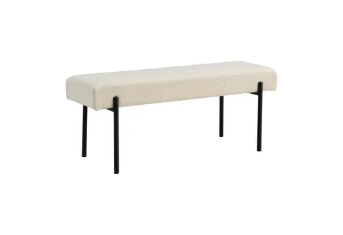 Design Sitzbank NORDIC in Weiß mit Bouclé-Bezug – 100cm - Moderne, gepolsterte Sitzbank für vielseitige Einsatzmöglichkeiten in Ihrem Zuhause. Mit ihrem eleganten Design und der komfortablen Polsterung ist sie ideal für Wohn- und Essbereiche.