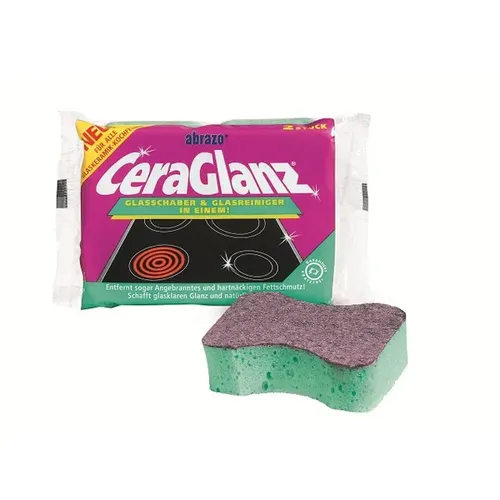 abrazo CeraGlanz Glaskeramikreiniger 2 Stück entfernt hartnäckige Verkrustungen & eingebrannte Rückstände 506108