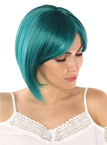 Prettyland Damen Grün Unisex Kurzhaar Manga Anime Perücke Bob Glatte Midori Kasugano Midori No Hibi short green Wig C1460