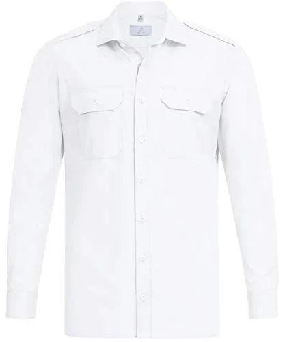 GREIFF Größe 43/44 Corporate Wear Basic Herren Pilothemd neues Modell Langarm Regular Fit Weiss Modell 6733