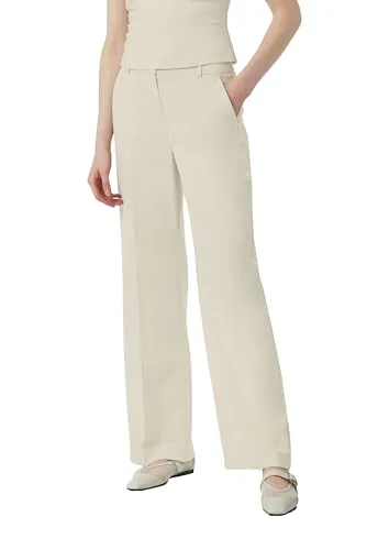 Comma Hochwertige Hose mit Wide Leg in beige von comma,