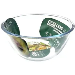 B&S Schüssel Glas-Schale rund 2100 ml Borosilikatglas Ø 21 cm, Borosilikatglas, Hitzebeständig bis 400 Grad Celsius 21 cm x 21 cm x 10 cm