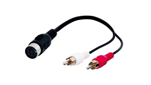 Kabel adaptera audio, gniazdo DIN na wtyk cinch stereo - Długość kabla 0.2 m