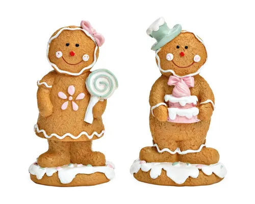 matches21 HOME & HOBBY Dekofigur Lebkuchenmännchen 2er Set Weihnachten Deko-Figuren 11 cm (2 St), Süße Weihnachtsfiguren als Innen & Außen Weihnachtsdeko Winterdeko