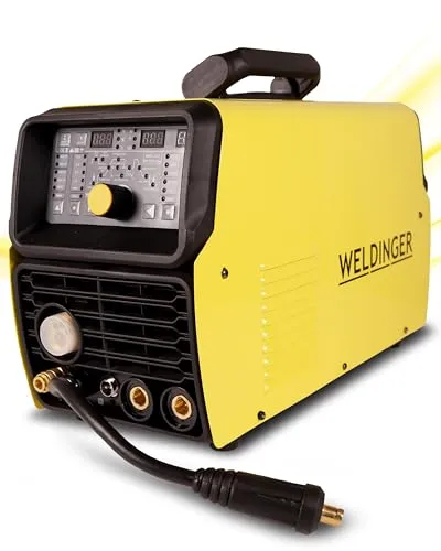 WELDINGER Kombischweißinverter MWE 202 HF SYN dig - MIG-Schweißgerät mit HF-Zündung, synergischen Funktionen und 5 Jahren Garantie. Ideal für Baustahl und Fülldraht mit intuitiver Menüführung.