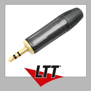 SEETRONIC Klinkenstecker 3,5 mm Stereo Goldkontakte – schwarzes Gehäuse – schwarze Endkappe