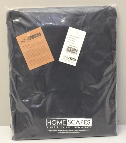 HOMESCAPES Perkal-Spannbettlaken schwarz 90x190 cm - Spannbetttuch aus 100% ägyptischer Baumwolle mit Fadendichte 200, atmungsaktiv und hypoallergen – ideal für erholsamen Schlaf.
