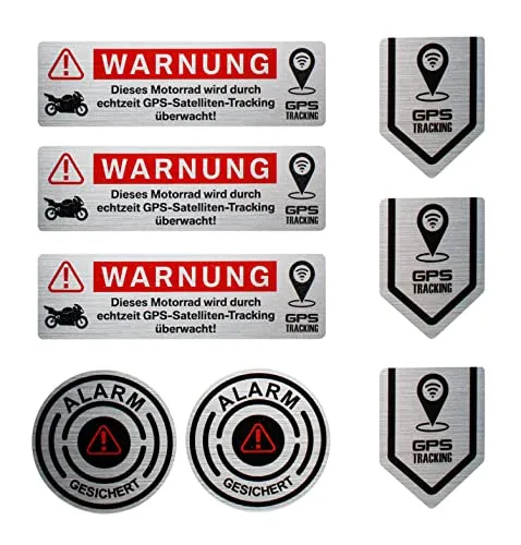 BIKE-label Anti Diebstahl Sticker 8 Stück edle Alarm Aufkleber für Motorrad Handy Laptop X900270
