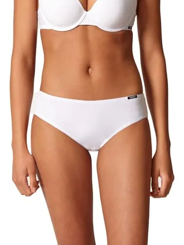 Skiny Damen Midi Slip Unterwäsche, Blickdicht, weiß, 38