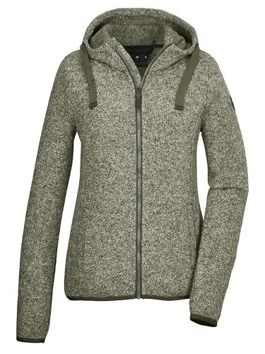 G.I.G.A. DX by killtec Damen Strickfleecejacke/Fleecejacke mit Kapuze GW 52 WMN KNTFLC JCKT, olivgrün, 36, 42233-000