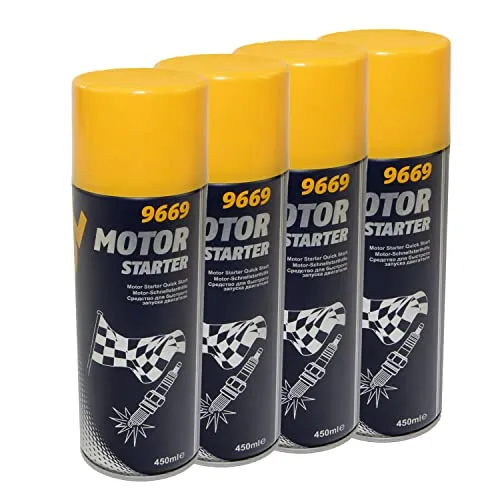 Starter Spray Starterspray Start Fix Starthilfe Motor MANNOL 4 X 450 ml