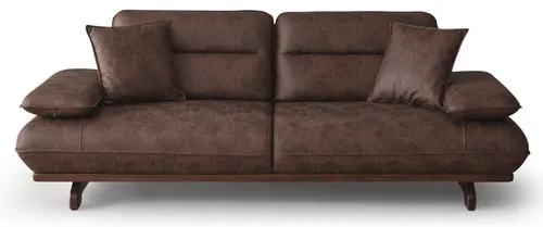 Stilvolles 3-Sitzer Sofa im modernen Design mit Kissen - Abteilung: Jugendliche, Erwachsene. Komfortable Sitzfläche und ansprechende Optik für Ihr Wohnzimmer. Maße: 240 x 100 x 84 cm, Farbe: Braun. Ideal für entspannte Stunden mit Freunden oder Familie.