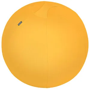 LEITZ Ergo Cosy Sitzball gelb 65,0 cm - Bequemer Sitzkomfort für Büro und Homeoffice, inklusive Handluftpumpe und waschbarem Überzug