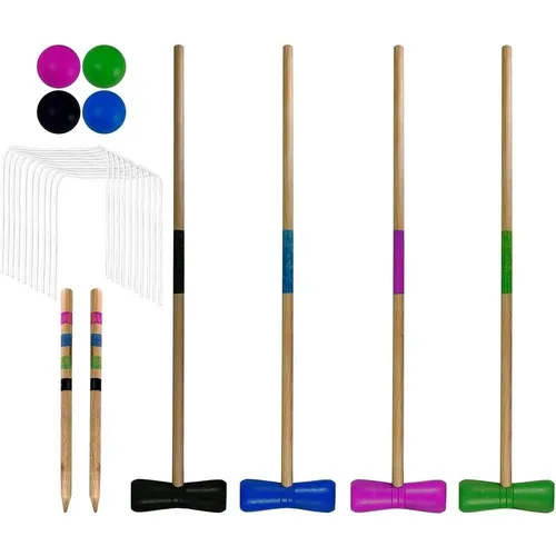 Best Sporting Crocket Set KIDS mit 4 Holzschläger und 4 Kugeln für Außenbereich