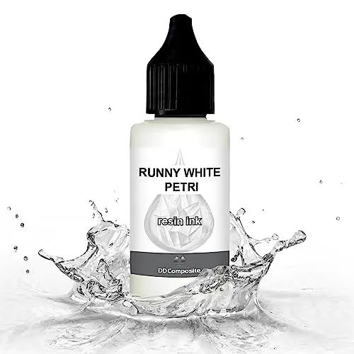 DD Composite Resin Inks Tinte Fluid Art Alkohol Ink hochkonzentriert Epoxidharz Kunst Design River Table Dish-Art, Menge:100ml, Resin Ink Color:RUNNY WHITE PETRI