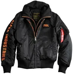 Alpha Industries MA-1 D-Tec SE Bomber Jacke schwarz / orange S - Funktionsjacken mit abnehmbarer Kapuze, robuste Nylonqualität und stilvolles Design im Pilotenlook für modernes Streetwear.