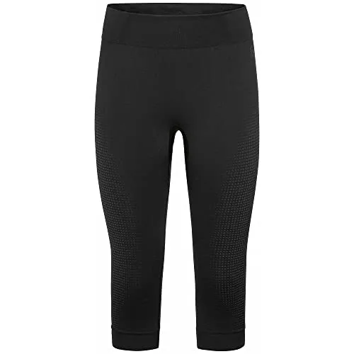 Odlo Performance Warm ECO Damen Caprihose - Schwarz - XL - Funktionsunterwäsche für Damen, ideal für Running und Trail, aus umweltfreundlichen Materialien für höchsten Komfort.