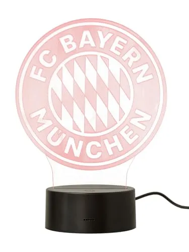 FC Bayern München LED-Logo Nachtlicht - Rot - Sportfan Lampen: Offizielles FC Bayern München Nachtlicht mit gedrucktem Logo, ideal für echte Fans und stimmungsvolle Beleuchtung im Zimmer.