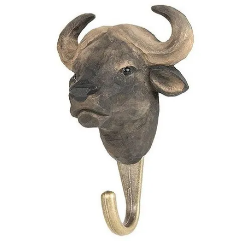Wildlife Garden DecoHook Büffel Garderobenhaken - Kleiderhaken mit wunderschönem Büffel-Design, ideal zur Dekoration und Aufwertung Ihres Gartens oder Eingangsbereichs.