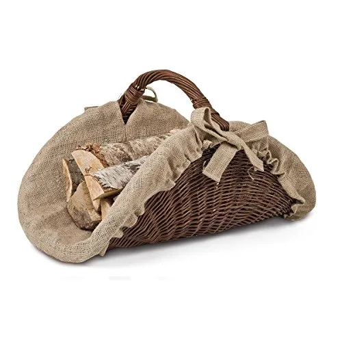 Backideen Kaminholzkorb oval, Dunkelbraun, T 43cm x B 60cm x H 32/39,5cm