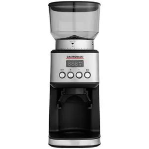 Gastroback Design Kaffeemühle Digital - Kaffeemühlen für Kaffeeliebhaber: 31 Mahlgradstufen für perfekte Anpassung, modernes LED-Display und praktische Hands-Free Funktion für müheloses Mahlen.