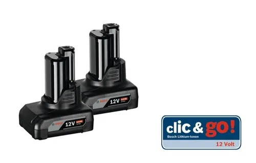 Bosch 2x Ersatzakku GBA 10.8 Volt / GBA 12 V 4.0 Ah - Bohrmaschinen-Akkus mit 4.0 Ah für 3x längere Laufzeit, kompatibel mit allen Geräten der Voltklasse und extrem robust – funktionsfähig nach einem Fall aus 3 m.