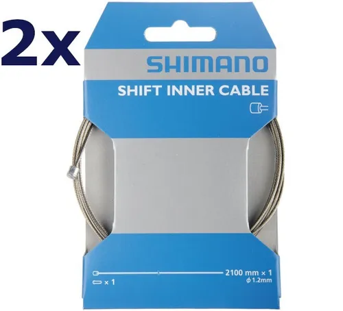 2x Shimano Schaltzug 1,2x2100mm Innenzug MTB Rennrad Fahrrad Schaltung Endkappe