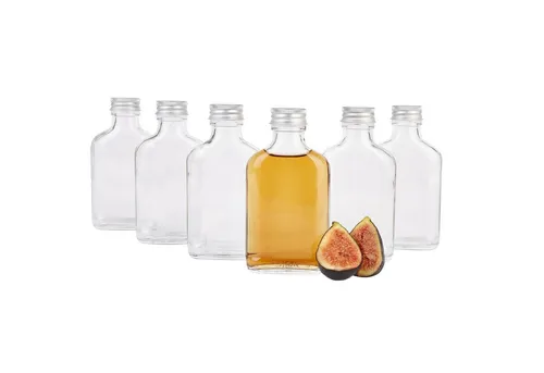 MamboCat Einmachglas 6er Set - 100 ml Taschenflasche mit Aluminiumdeckel, stilvoll und ideal für Essig- & Ölspender