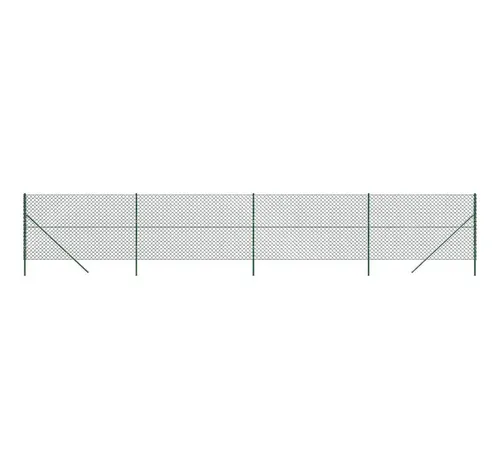 furnicato Maschendrahtzaun Grün 1,6 x 10 m aus verzinktem Stahl - Ideal für die Einzäunung von Grundstücken oder Tiergehegen. Robuster, langlebiger Maschendrahtzaun aus verzinktem Stahl mit PVC-Beschichtung für hohe Widerstandsfähigkeit gegen Witterungseinflüsse. Flexibel zuschneidbar.