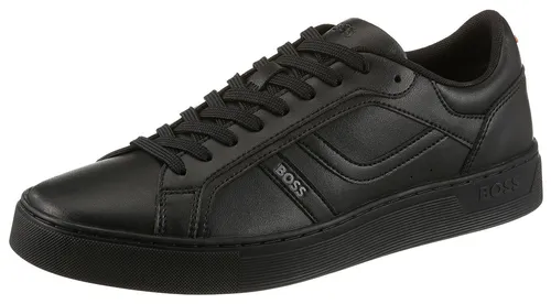 BOSS ORANGE Rhys_Tenn Sneaker – Sportlicher Halbschuh in Schwarz, Größe 42 EU - Sportlicher Sneaker in Schwarz mit Ziernähten und herausnehmbarer Innensohle. Ideal für den Alltag und Freizeitaktivitäten.