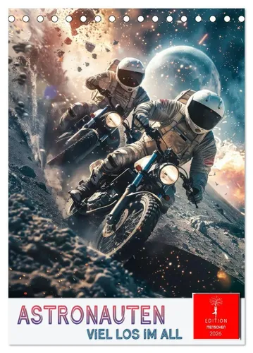 Peter Roder | Astronauten - viel los im All (Tischkalender 2026 DIN A5 hoch),...