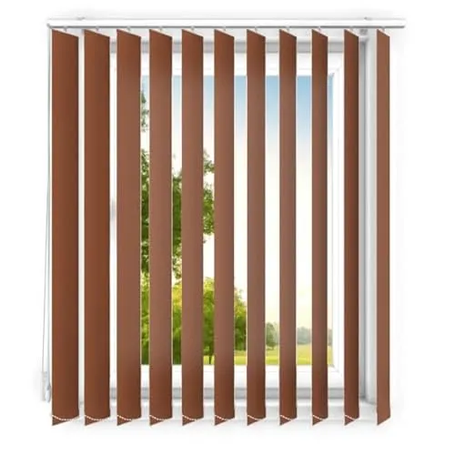 time4blinds - Lamellenvorhang - Vertikaljalousie - Lamellen für Büroarbeitsplätze und für Haus und Wohnung - Vorhang Flächenvorhang Schiebevorhang - 140x210 cm - Hellbraun
