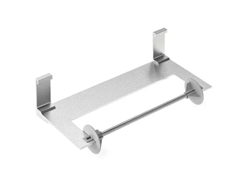 Naber Alto Papierrollenhalter geschlossen, edelstahlfarbig - Rollenhalter aus gebürstetem Edelstahl, Teil des eleganten ALTO Design-Relingsystems, vereint Funktionalität und Stil in der Küche.