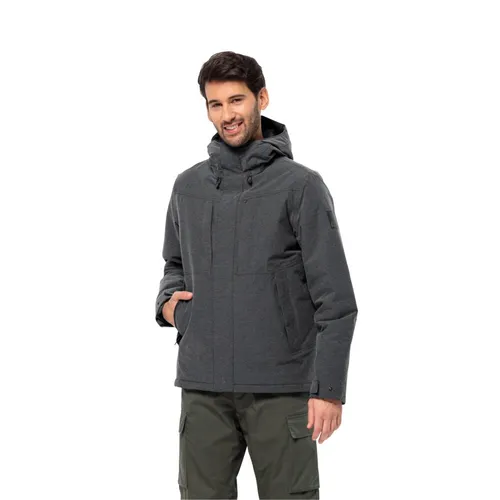Jack Wolfskin Men Snowy Park JKT M - Wetterfeste Herrenjacke in Schwarz - Outdoor Freizeitjacke für Herren, wasser- und winddicht mit 140g Kunstfaserfüllung für optimalen Komfort und Atmungsaktivität.