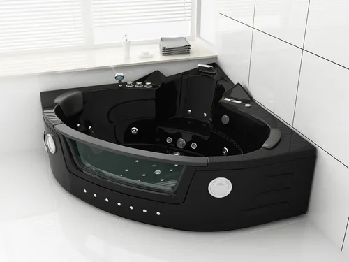 Premium Whirlpool Badewanne Milano Black 152x152 cm