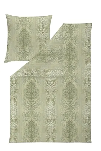 Bettwäsche Mako-Jersey 135x200 cm - Olivgrün - Bettwäsche aus 100% Baumwolle, mit praktischem Reißverschluss und Kissenbezug, maschinenwaschbar bis 60°C und trocknergeeignet - ideal für einen erholsamen Schlaf.