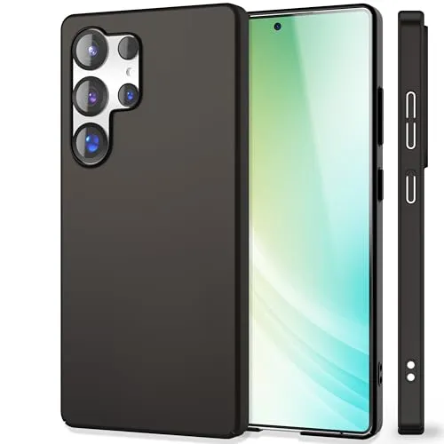 NALIA Ultra Slim Hardcase für Samsung Galaxy S25 Ultra - Anti-Fingerabdruck & 0.5mm Dünn - PUREFIT (Matt & Leicht) - Marke aus Berlin, Farbe:Tiefschwarz