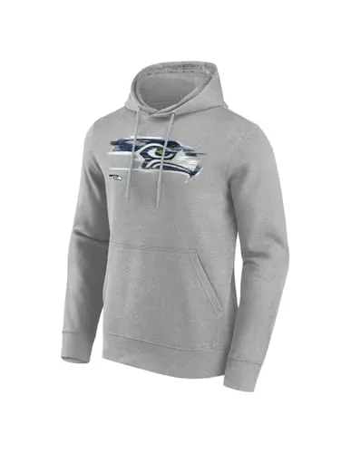 Seattle Seahawks NFL Hoodie - Worn Graphic Kapuzenpullover - Hochwertiger Fanatics Hoodie aus 80% Baumwolle und 20% Polyester. Ideal für jeden Fan, in stylischem Grau und in der Größe M erhältlich.