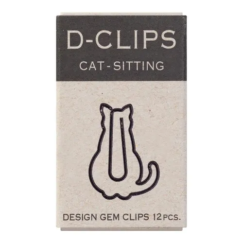 Midori Paper Clip, D-Clips Mini Box, Sitting Cat, 12 Pieces (43349006)
