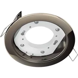 ledscom.de Deckeneinbauleuchte ZOBE, chrom-schwarz glänzend, rund, 107mm Ø, 1x GX53 max. 25W