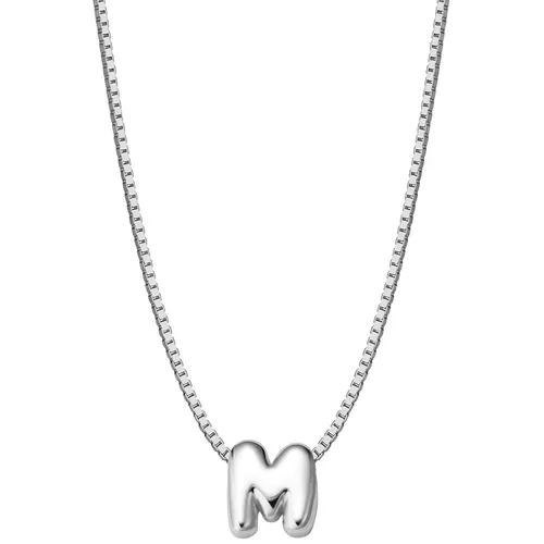 Glanzstücke München Damen Halskette Buchstabe M aus Sterling Silber - Elegante Halskette aus 925er Sterlingsilber mit personalisierbarem Buchstaben M. Ideal für jeden Anlass, mit 40 cm Länge und zusätzlicher Verlängerung.