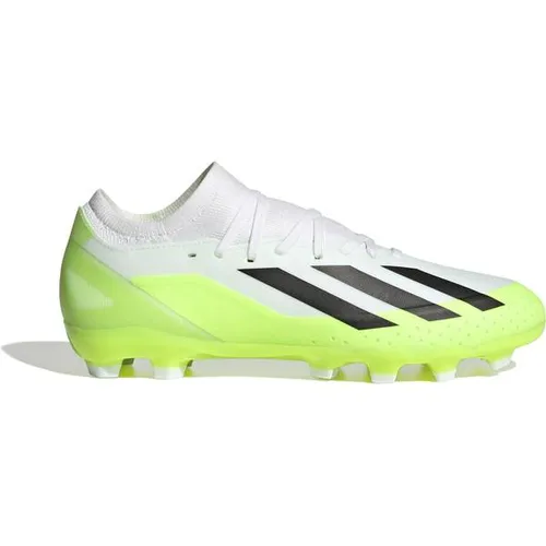 Adidas X CRAZYFAST.3 MG - weiss - Fußballschuhe für maximale Geschwindigkeit, mit vielseitiger Außensohle für optimale Stabilität auf Kunstrasen und recyceltem Obermaterial für Nachhaltigkeit.