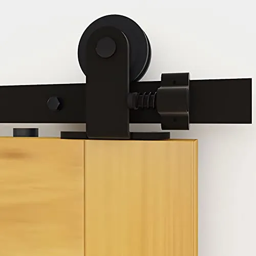 182cm/6FT Schiebetürsystem Zubehörteil Laufschiene Schiebetürbeschlag Holzschiebetür Komplettset Schiebetür Schiene Set Schwarz/sliding barn door hardware